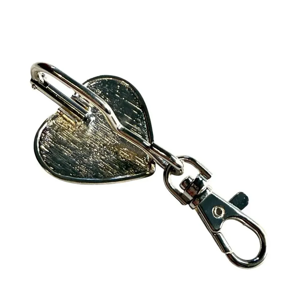 Rainbow Keypers Klip Key Clip Heart Bag Charm Religious Bible Verse Silver Tone